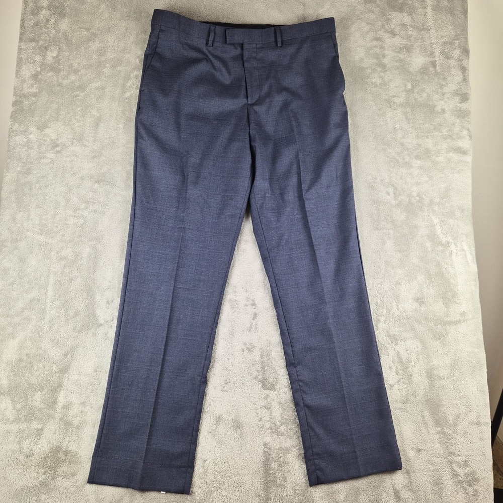 Banana Republic Slim Fit Dress Pants Mens 36x34 Blue Stretch Flat Front Trousers
